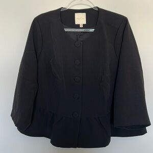 ModCloth Black Ruffle Peplum‎ Blazer Size 2X